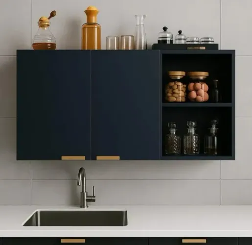 Armário de cozinha aéreo Multi uso com nicho