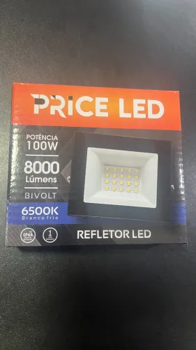 Refletor De Led 100w Branco Frio PriceLed Proteção D'agua Cor Da Carcaça Preto