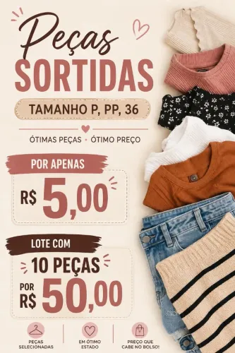 PEÇAS DE ROUPA POR R$5,00