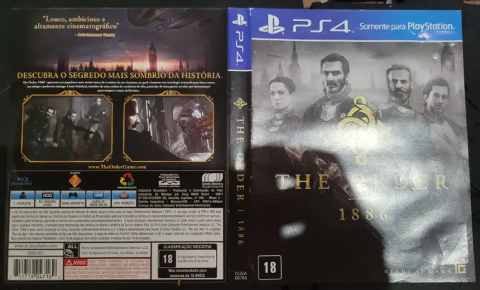 ENCARTE ORIGINAL DO JOGO THE ORDER 1886