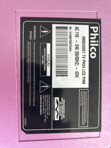 TV  Philco - com controle, funcionando.