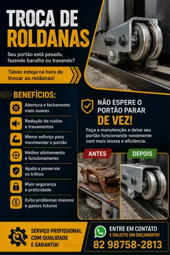 Troca de roldanas , pequenos reparos e soldas