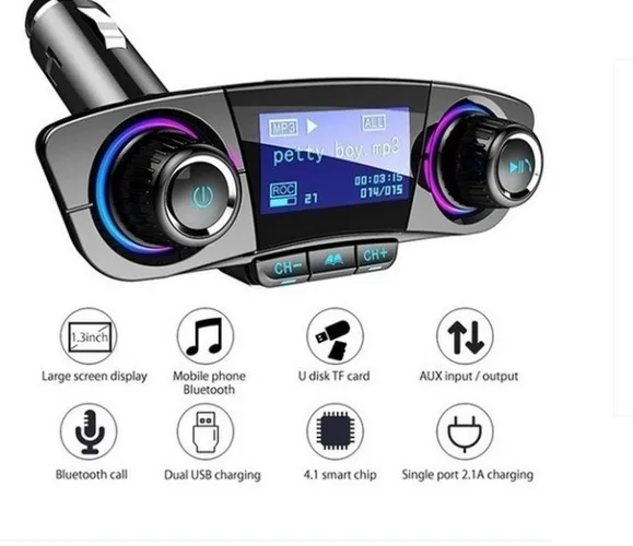 Kit transmissor FM Carro MP3 Player Adaptador de rádio com carregador de carro duplo USB