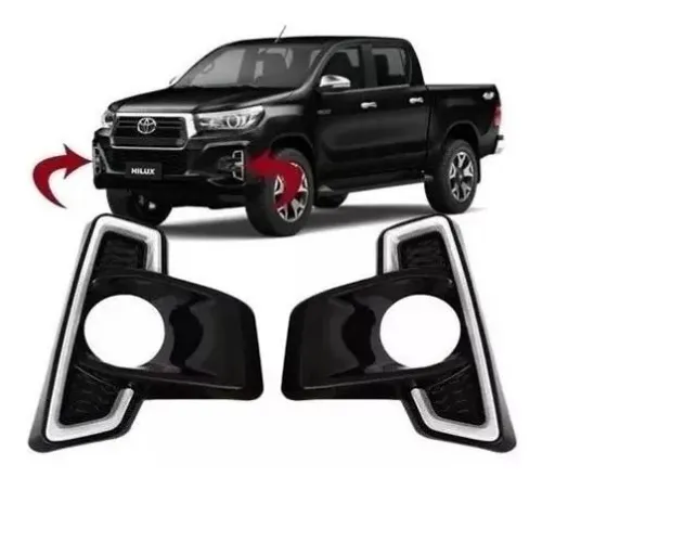 Par Grade Milha c/ Furo Friso Cromado Toyota Hilux 2019 2020