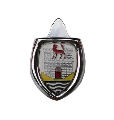 Brasão Emblema Capô com Moldura Wolfsburg Branco Fusca até 1966