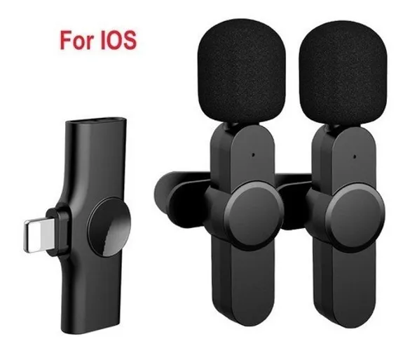 Microfone de Lapela Sem Fio Duplo 2em1 P/iPhone Profissional