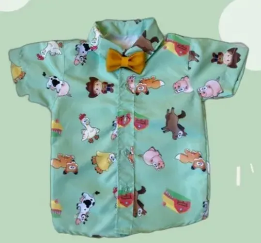 Vendo camisa temática de 1 a 6 anos com gravata