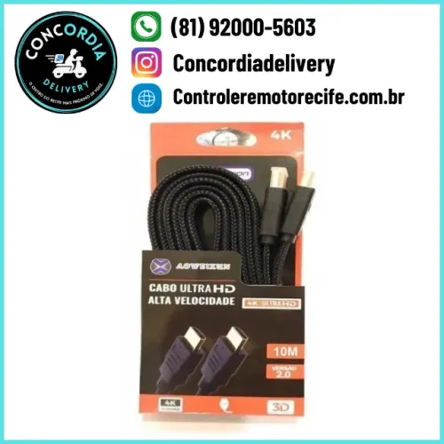 Cabo Hdmi Ultra Hd 2.0 3d 4k Alta Velocidade Aoweixun com 10-Metros