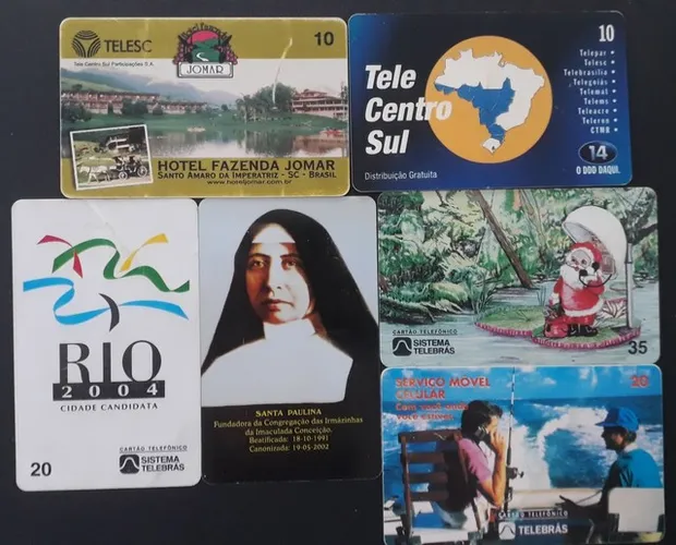 Cartões Telefônicos tiragem baixa e outros.