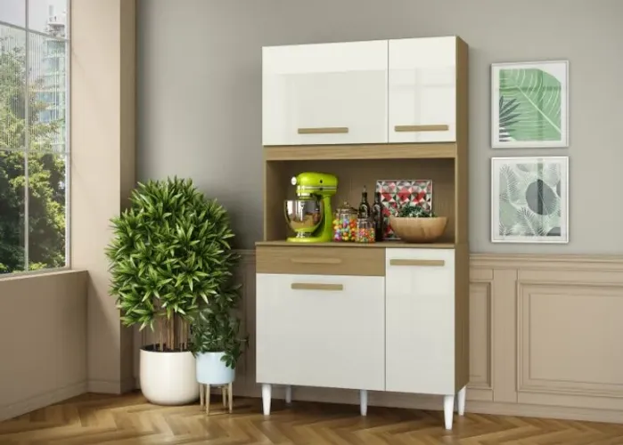 Kit Cozinha 4 Portas 1 Gaveta 91cm - Agende sua entrega! Móveis em geral.