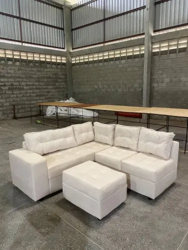 Sofá de canto com puff frete grátis pagamento no ato da entrega R$ 1.699,99 a vista