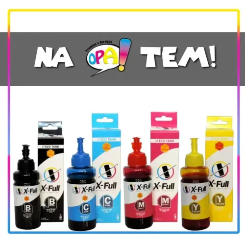 Tintas compatíveis com impressora taque de tinta Epson, HP e Canon