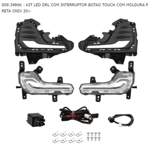 Kit Farol De Milha Neblina Novo Onix Plus E Premier 2020 em diante Drl