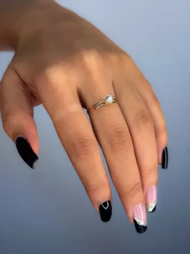 Anel de noivado em ouro18k 