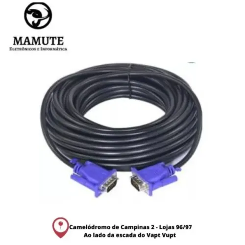 Cabo Vga x vga Monitor Lcd Led Pc Projetor 20 Metros
