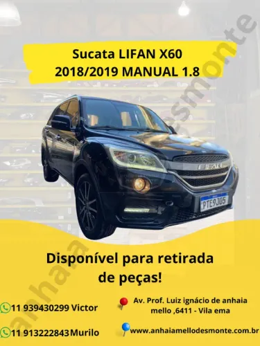 Sucata LIFAN X60 2018/2019 MANUAL 1.8