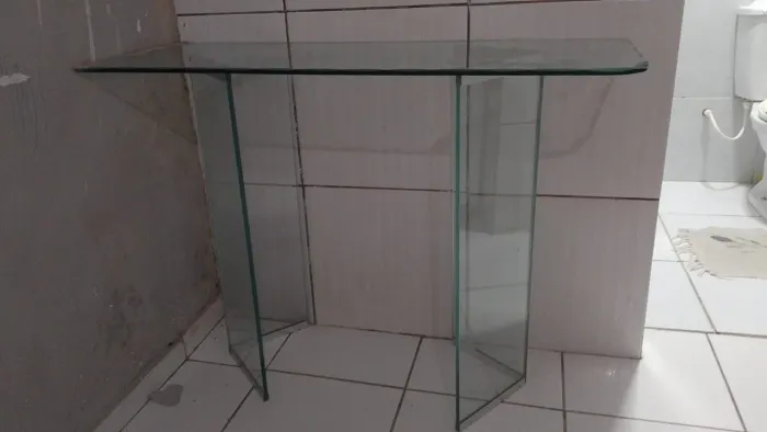 mesinha de decoração de sala de vidro