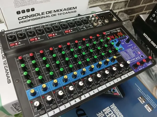  Mesa de som 12 canais com Reverb ( produto Novo )
