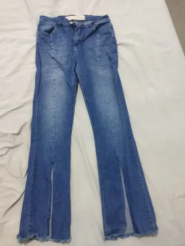 Calca jeans hypnotic pantalona com abertura frontal em baixo tamanho 44