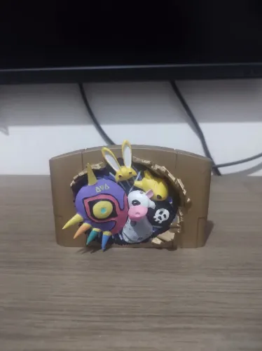 Cartucho de enfeite 3D - Zelda Majora's Mask Impecável