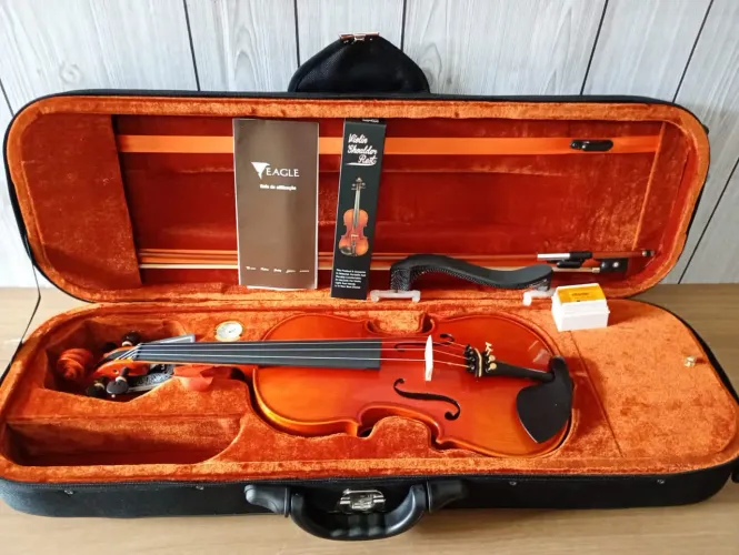Violino Eagle VK844 completo ajustado luthier (mais top da marca)