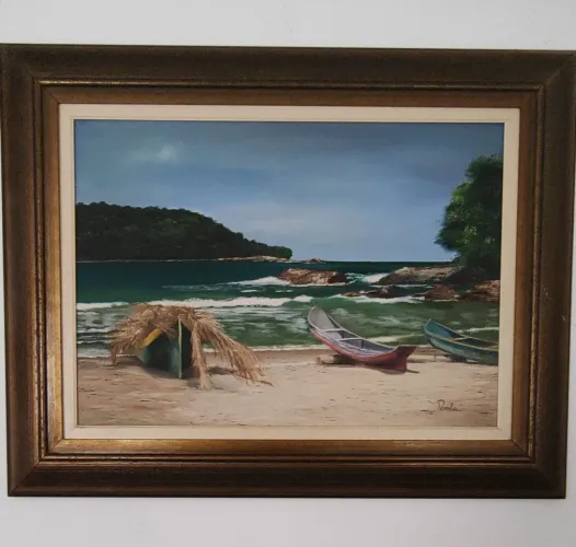 Quadro Barcos na Areia