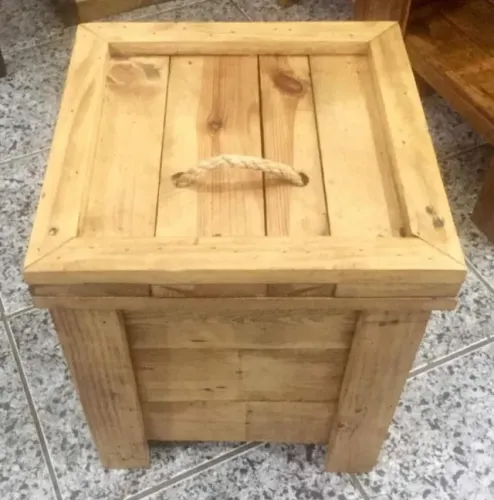 Baú Palete Altura 39cm, Largura 33cm, Comprimento 33cm, 