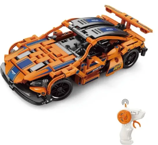 Carrinho Sport de Montar 408 Peças 70010 Scale 1:16 Lego Com Controle Remoto Laranja