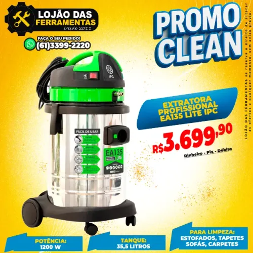 Extratora Para Limpeza de Carpete Estofados Sofás Profissional EA135 Lite IPC