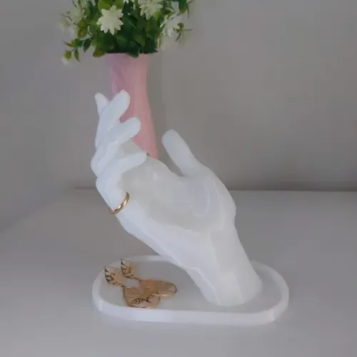Porta-Joias Escultura de Mão - Design Moderno e Funcionalidade Elegante