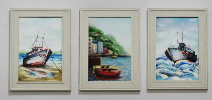 Feito a mão, Lindos Quadros Decorativo de Barco 