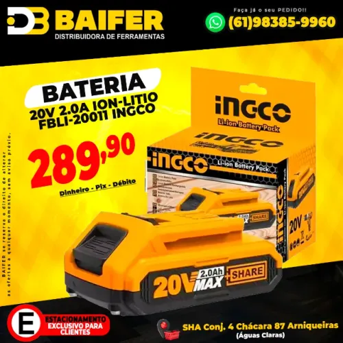 Bateria Lithium Ion 20v 2.0ah Fbli20011 Ingco