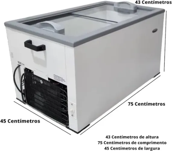 Freezer 70 litros, Horizontal com tampa de vidro (110) Junges