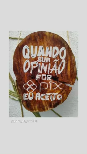 Placa de Madeira Decorativa - Opinião Aceita em Pix