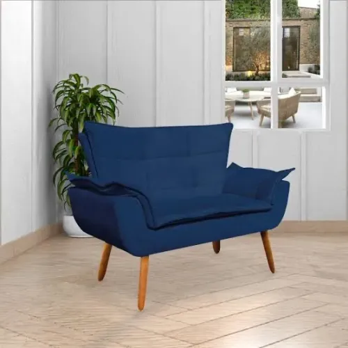 Poltrona Com 2 Lugares Nova Azul