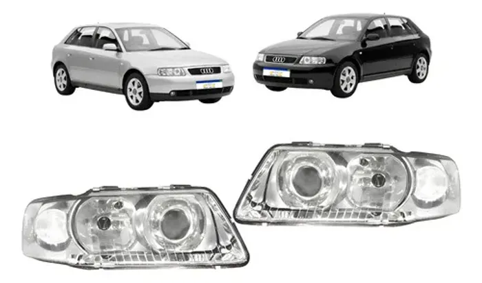 Par Farol Audi A3 1999 2000 2001 2002 2003 2004 05 2006 Nova - Ambos Lados