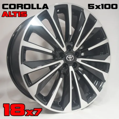 Jogo de Rodas 18x7 5x100 Toyota Corolla Altis diamantada com preto novas 