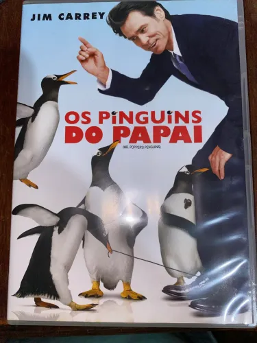DVD original Filme Os Pinguins do Papai Jim Carrey seminovo