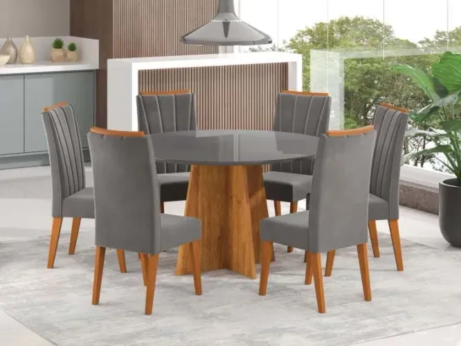 Mesa de Jantar Daila com 6 cadeiras Safira - Entrega Rápida