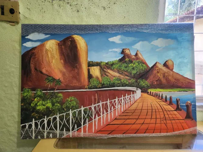 Tela pintada a mão 
