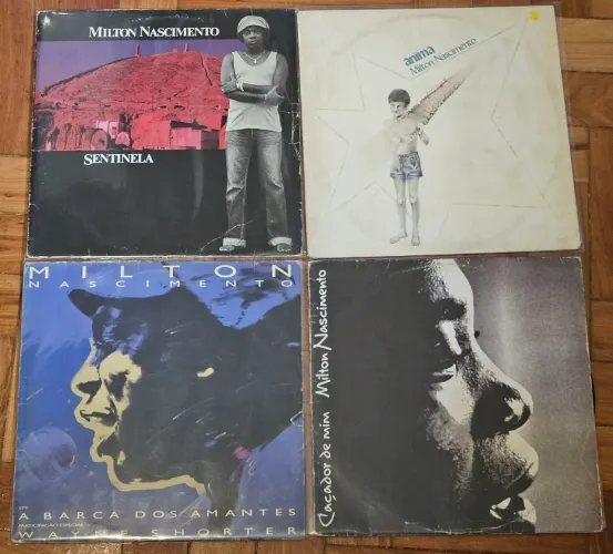 Discos de Vinil Milton Nascimento - Sentinela, Anima, A Barca dos Amantes e Caçador de Mim