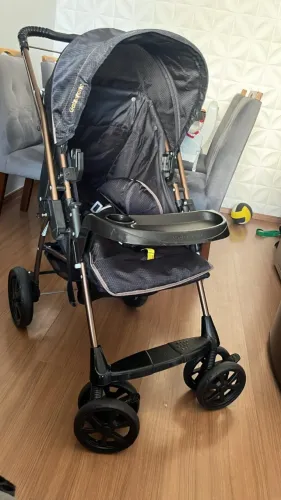 Carrinho de bebê + bebê conforto System Milano Galzerano Preto