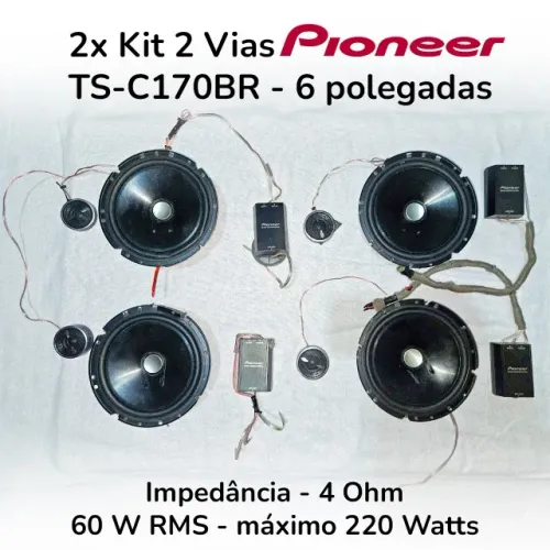 2x Kit de Som 2 Vias Pioneer TS-C170BR - Qualidade Premium no Som do Seu Carro!
