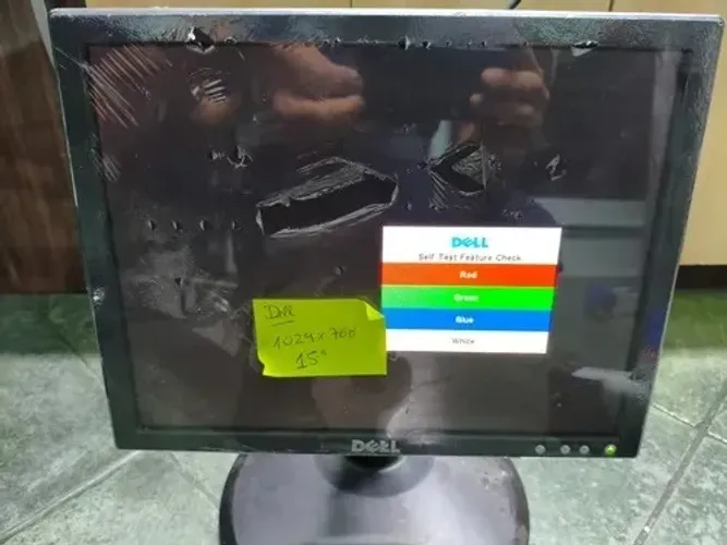 Monitor Dell Quadrado 15 Polegadas Com Cabo De Energia Preto (Usado)