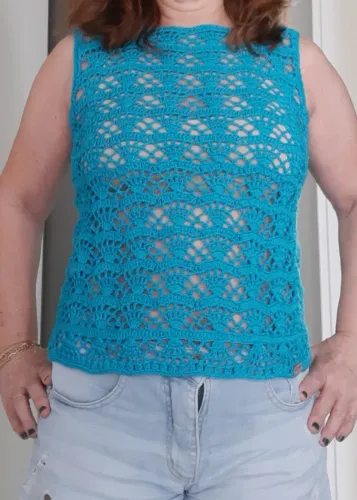 blusa em croche, tamanho P