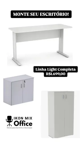 CONJUNTO MÓVEIS PARA ESCRITÓRIO MESA E ARMÁRIOS 