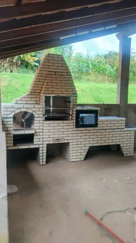 Churrasqueira forno de pizza fogão 4x1