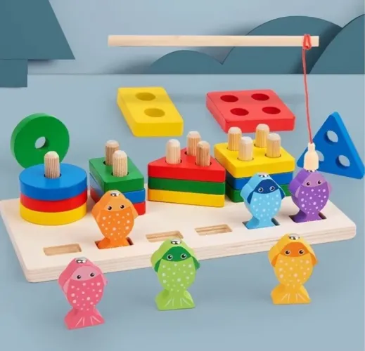 Brinquedo didático pega peixe infantil