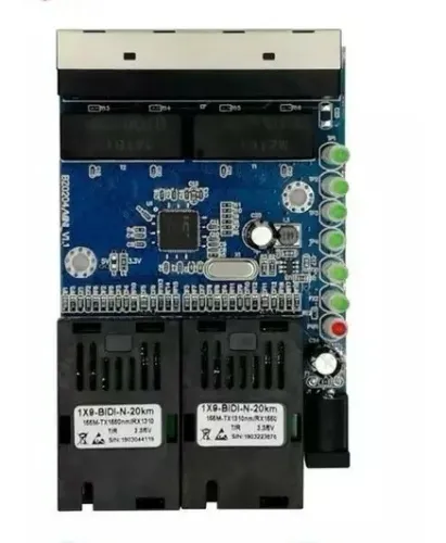 Switch Metro Ethernet 4 Portas Rj45 E 2 Fibras Conversor de Mídia /100 25KM 5 V 2A DC 2003