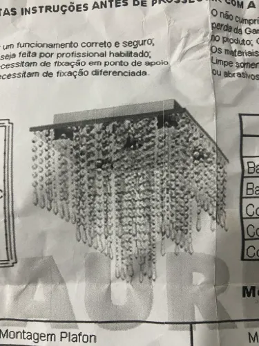 Plafon quadrado de cristal